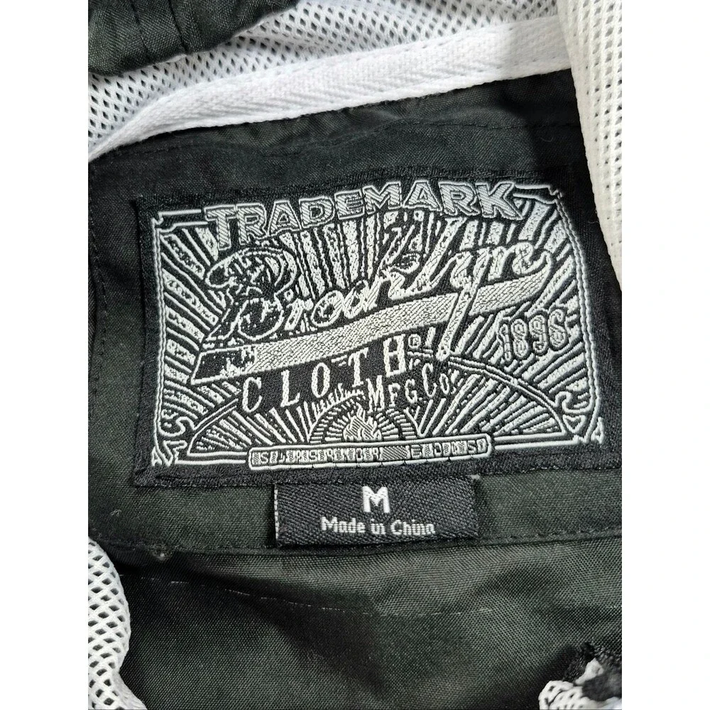 NWOT BKLYN Brooklyn Cloth "Slow Down" Black Anorak Windbreaker Size M 90's Urban - Picture 2 of 14
